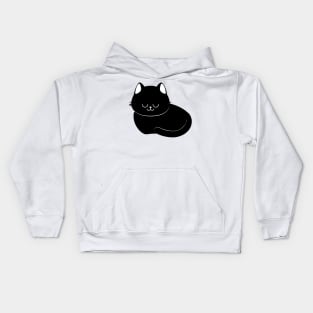 Sleepy black cat Kids Hoodie